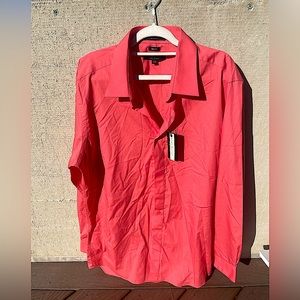 Marquis Signature Men’s Slim Fit Dress Coral Shirt size 17/17.5  34-35
